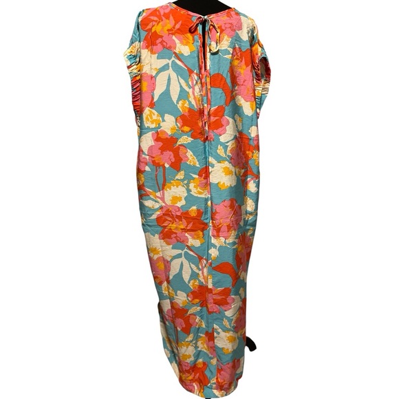 Like Love Pink and Blue MuMu-Style Resort Maxi Dress Sz 1x PTP 26” - Picture 2 of 7